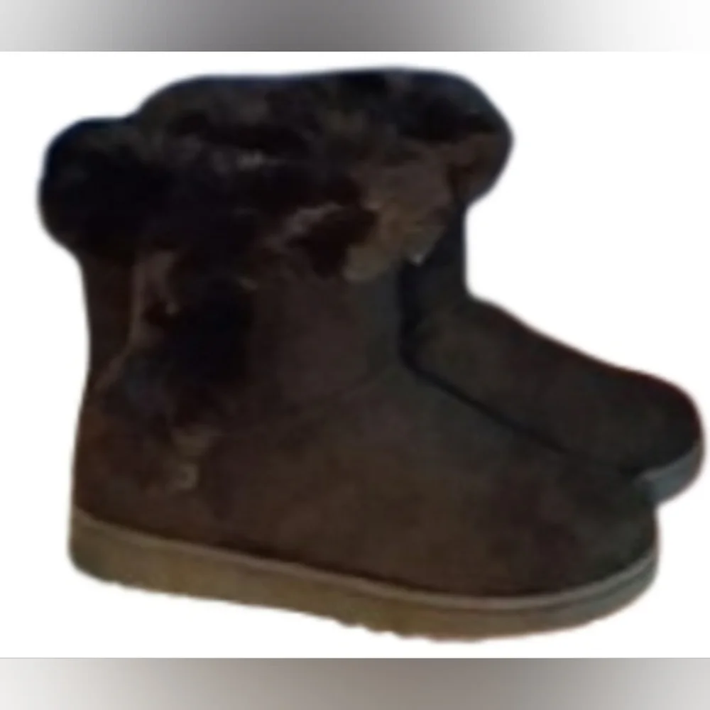 Paulina Women’s Boots Size 6 Black Faux Fur Lined Ankle Winter Booties NWT‎
